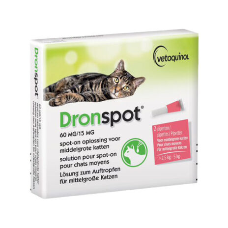 Dronspot 60mg/15mg SO middelgrote kat 2 pipetten