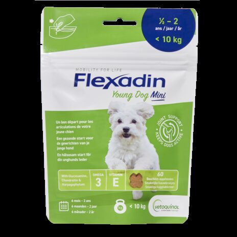 Flexadin Young Dog Mini (tot 10 kg) - 60 chews