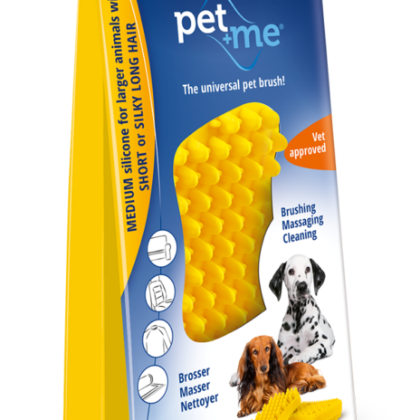 Pet+Me Dog Short Hair Brush - Geel