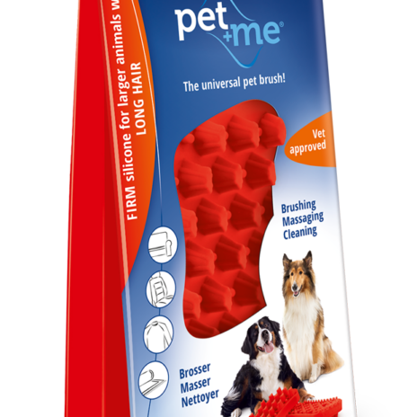 Pet+Me Dog Long Hair Brush - Rood