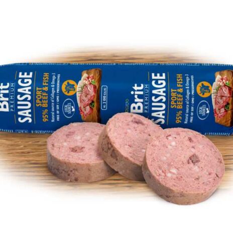 Brit Premium Meat Sausage Rund & Vis (Sport Formule) - 12 x 800 gram