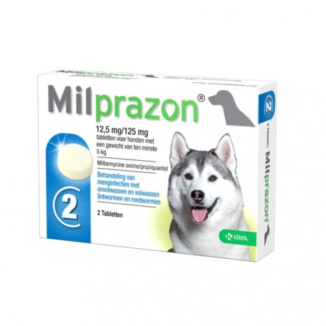 Milprazon Grote Hond - 12.5 mg / 125 mg (2 tabletten)