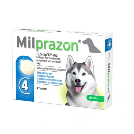 Milprazon Grote Hond - 12.5 mg / 125 mg (4 tabletten)