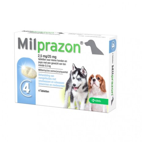 Milprazon Kleine Hond / Puppy - 2.5 mg / 25 mg (4 tabletten)