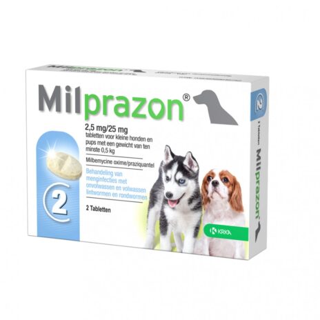 Milprazon Kleine Hond / Puppy - 2.5 mg / 25 mg (2 tabletten)