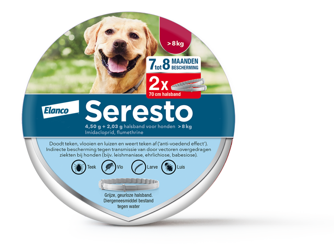 Seresto halsband grote hond > 8 kg - 2 banden-0